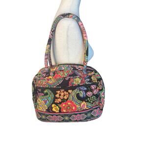 Vera Bradley Floral Hand Bag Purse zip Closure double Handles 12x11x5